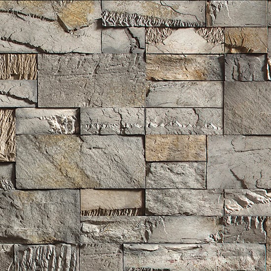dry stack pattern (creative mines black truffle), manufactured stone